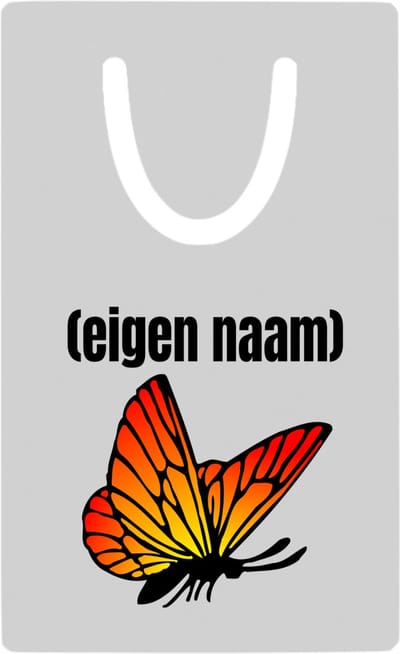 Hacebo® - oranje vlinder met eigen naam metalen boekenlegger - Vlinder - dieren liefhebber - iemand die houdt van vlinders - verjaardag - cadeau - kado - geschenk Bladwijzer boekenleggers - 7.6 cm x 5cm