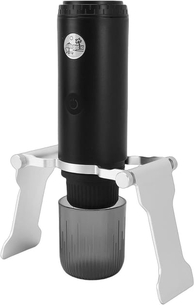 Draagbaar Koffiezetapparaat - Mini Espressomachine - Koffie Zetten Onderweg - Dubbele Mand Compatibel - 19 Bar Druk - Zwart