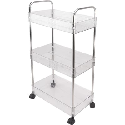 Keuken Opbergrek Multifunctionele 3 Laags Mobiele Opbergkar voor Badkamer Wasruimte Smalle Plekken 3 Tier white