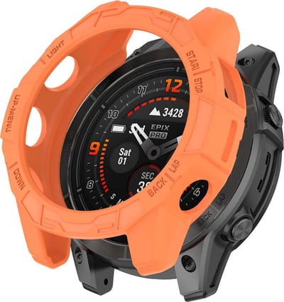 Beschermende watch case - hoesje - geschikt voor Garmin Fenix E (47 mm) - oranje