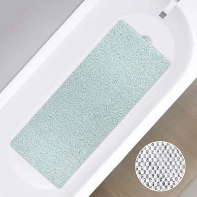 Allecto - Extra lange badmat - Antislip en anti-schimmel - Wasbaar en sneldrogend - 100 x 40 cm - Ideaal voor ouderen - PVC badmat voor douche en b...