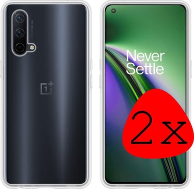 Hoesje 2 Stuks - Geschikt voor OnePlus Nord CE - Sterk & Shockproof - Case Siliconen - Back Cover - Telefoon Hoes - Transparant
