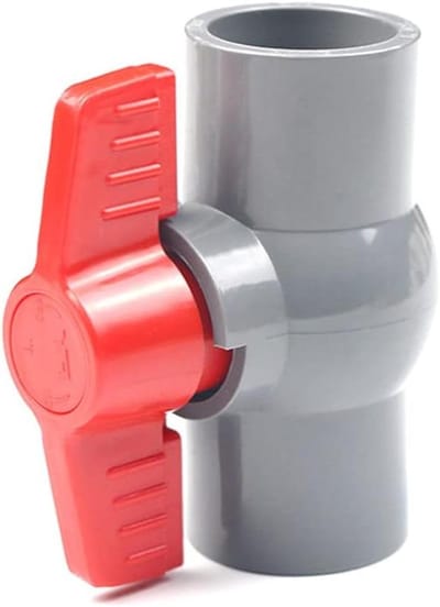 Kunststof kogelkraan voor waterleidingen - PVC kraan met rechte aansluitingen - Voor controle en stopdoorstroming - 32 mm