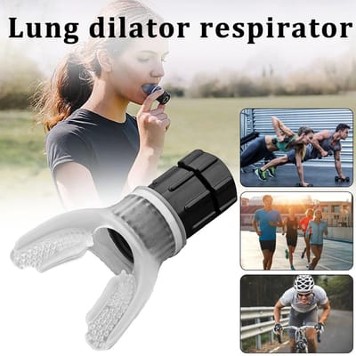 Draagbaar trainingsapparaat, buikmondstuk, siliconen ademhalingstrainer, buikademhalingstraining voor COPD, 2 stuks