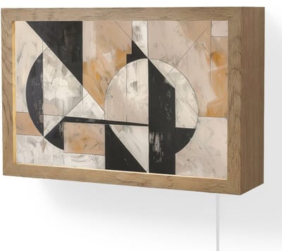Wandlamp 30x20 cm - Oplaadbaar - Abstract - Modern - Geometrisch - Pastel - Wandlampen binnen woonkamer - Slaapkamer lamp met kabel - Decoratieve nachtlamp - Vloerlamp snoer