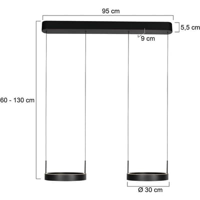 Steinhauer Exclusive - hanglamp - Mykty - zwart - metaal - design lamp - LED - 4204ZW