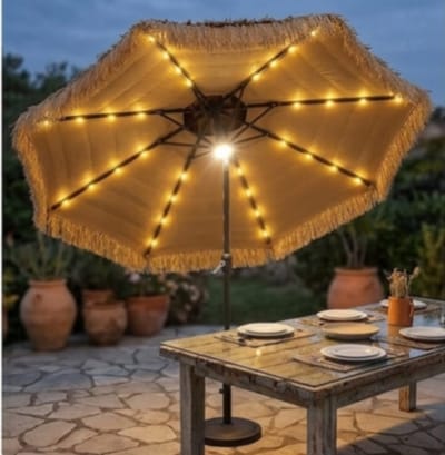 Stroparasol 270 cm met LED - Naturel - Novihome