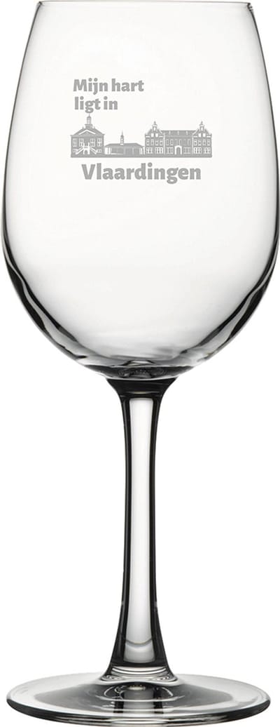 Gegraveerde witte wijnglas 36cl Vlaardingen
