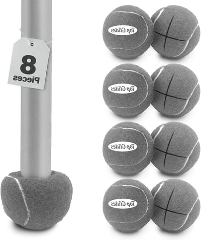Walker Tennisballen - Wandelstok Doppen - Vloeren Beschermen - Voorgesneden Opening - 4 Paar - Grijs