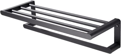 Handdoekenrek - Badkamer Organizer - Ruimte Besparen - Eenvoudig Ontwerp - 50 cm - Zwart