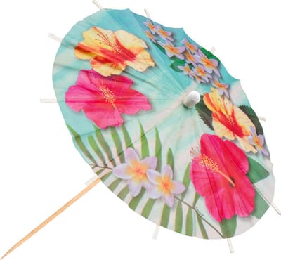 Boland - Set 6 cocktailparasols Paradise - Tropisch - Hawaii - Themafeest - Tuinfeest - Verjaardag
