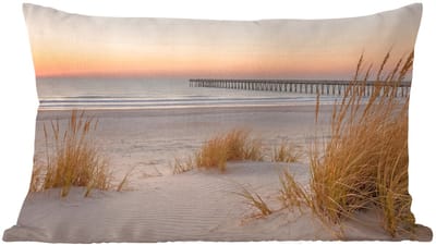 Sierkussens - Kussentjes Woonkamer - 60x40 cm - Pier - Zonsondergang - Strand