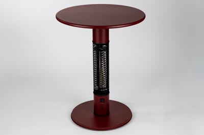 Monti HeatLine Pulse Red - Elektrische terrastafel met heater - 1500W - Tuintafel - Tafelblad Ø60 cm