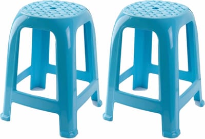 Plasticforte Krukje - 2x stuks - Lichtblauw - kunststof - 46,5 cm - keuken/badkamer opstapje