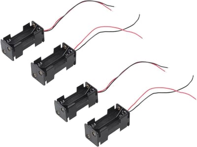 Batterijhouder AAA - Batterij Case - Elektronica Voeden - Met Draadaansluitingen - 4 x AAA - Zwart