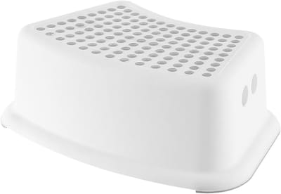 Toiletvoetkruk - WC opstapje - Comfortabel zitten - Antislip ontwerp - 37x25x13 cm - Grijs