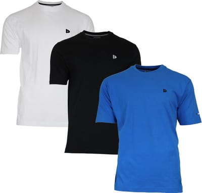 3-Pack Donnay - T-shirt (Vince) - Sportshirt - Heren - White/Black/Active-blue (405) - maat S