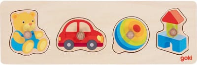Goki Wooden Stud Puzzle My Toys 4 pcs.