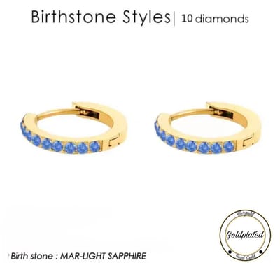 Soraro Birthstone Oorbel | Maart | Goldplated | Goudkleurig | Oorbel voor Haar | Elegant | Cadeau Voor Haar | Cadeau Voor Vriendin | Verjaardag Cadeau | Moederdag Cadeau | Cadeau Ideeën