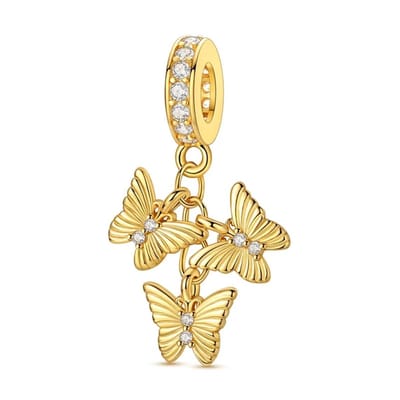 Fler® | Bedel | Past op populaire bedelarmbanden (standaard - 3mm) | Vlinder Bedel | Hangbedel Charm | 925 sterling zilver | Transparante zirkonia | Valentijnsdag Cadeau | Sinterklaas kado | Kerstcadeau | Verjaardagsgeschenk | Vriendschap