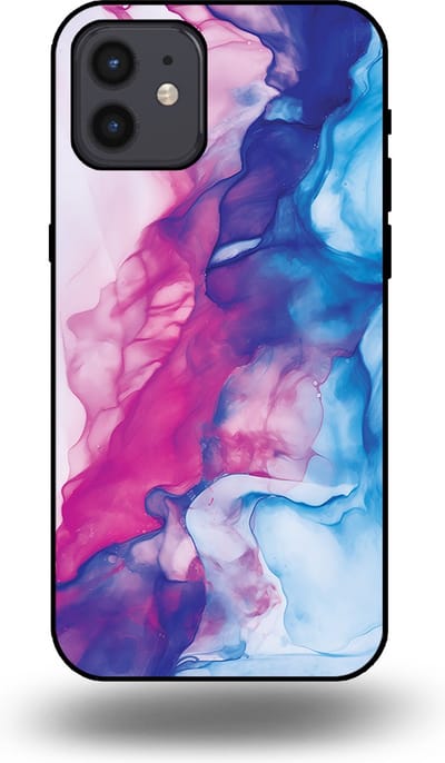 Smartphonica Telefoonhoesje Geschikt voor iPhone 12/12 Pro met Roze Blauw Marmer Opdruk - TPU Backcover Case Rose Blue Marble Design geschikt voor iPhone 12;iPhone 12 Pro
