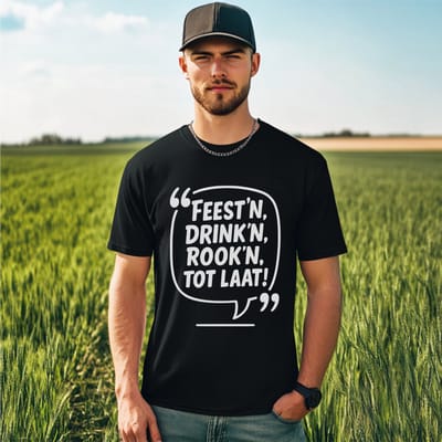 AGRIFANS® Feest'n Drink'n Rook'n - Heren T-shirt - S