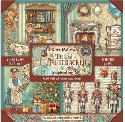 Stamperia The Nutcracker 8x8 Inch Paper Pack Maxi (Single Face) (SBBSXB04)