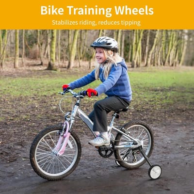 Trainingswielen Fiets - Oefenwielen - Fietsen Leren - Metalen Constructie - 16-24 Inch - Zwart