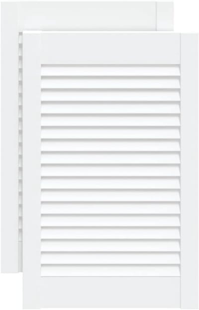 Kastdeuren Lamellen - Houten Deuren - Luchtcirculatie - Massief Grenenhout - 615 x 394 cm - Wit