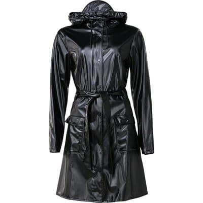 Rains - Maat L/XL Curve Jacket Regenjas Dames Shiny Zwart