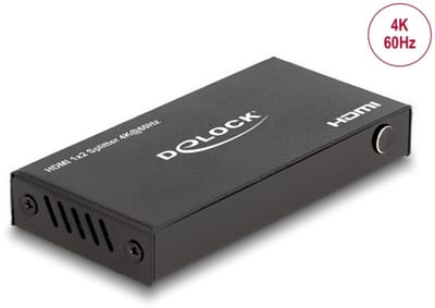 Delock HDMI Splitter 1 x HDMI in to 2 x HDMI out 4K 60 Hz with downscaler