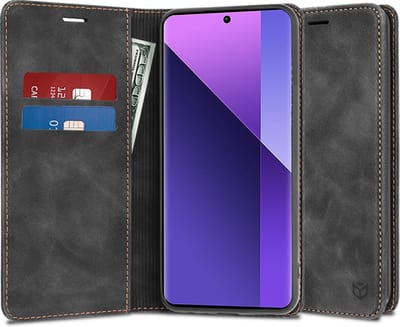 Hoesje geschikt voor Xiaomi Redmi Note 13 Pro Plus - Techsuit Confy Book Wallet Case - Zwart