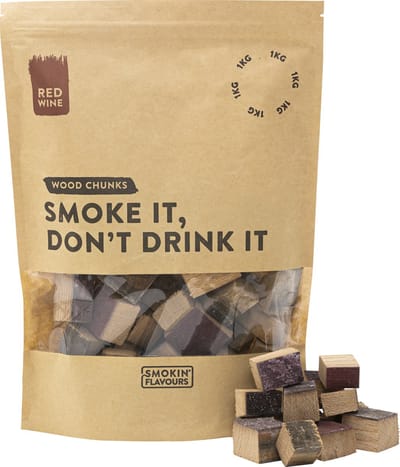 Smokin' Flavours Rookchunks 1 KG Rode Wijnvaten – Eikenhout Rookhout