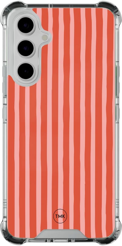 Shockproof hoesje geschikt voor Samsung Galaxy A54 - Streepjes - Schokbestendig - Verhoogde randen - TPU case - Extra Sterke Back Cover - Gestreept - Transparant, Multi