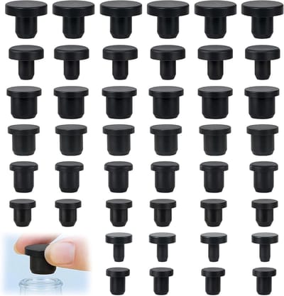 Set van 80 Waterdichte Rubber Stoppen - Ronde Eindkappen voor Gaten met Diverse Binnenafmetingen 4-9.5mm, Perfect voor Meubels en Doe-Het-Zelf Projecten