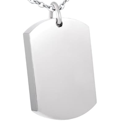 Fako Bijoux® - Ketting - Ashanger / Assieraad - Dog Tag - Staal