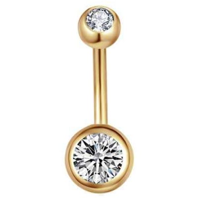Navel Piercing - Goud Met Steentjes