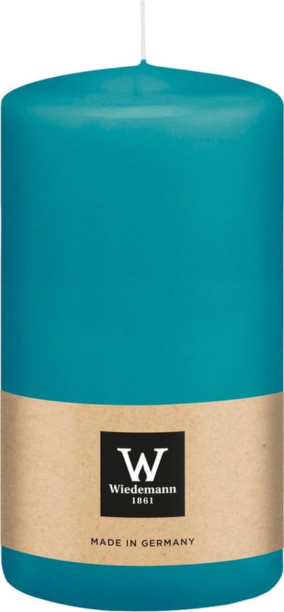 Wiedemann Cilinderkaars/stompkaars - turquoise blauw - 13 x 7 cm - 52 branduren - zuilkaarsen