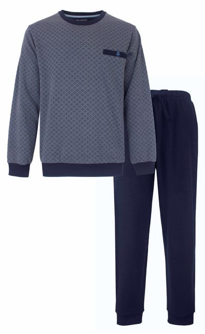 Paul Hopkins Heren Pyjama - Fleece - Lange Mouwen - Blauw - Maat S