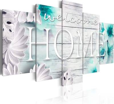 Schilderij - Zomer in Huis III , Welcome Home , 5 luik