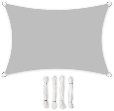 Dailygoods- Zonnezeil Waterdicht 2 x 3 m - UV-bescherming 93% - Scheurbestendig Polyester - Versterkte Hoeken - Roestvrijstalen Ringen - Lichtgewicht - Schaduwzeil