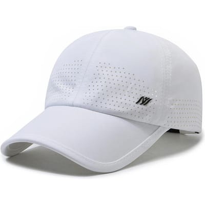 Lente En Zomer Sneldrogende Pet Pet Pet Hoed Mannen Buiten Schaduw Ademend Geperforeerd Sport Honkbalpet Zachte Tophoed Vrouwen Adjustable wit