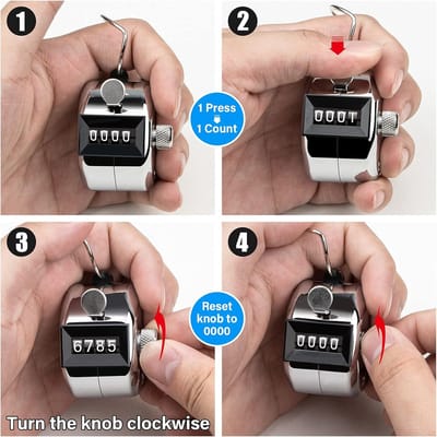ForDig Handteller (2 stuks) - Handmatige klik teller - Hand Tally Counter - Personenteller