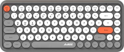Ajazz - Draadloos - Gaming - Toetsenbord - Met Bluetooth - Membraan - Retro Style Toetsen - Grijs - Wit - Oranje