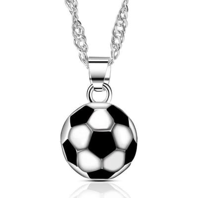 925 Sterling Zilver Voetbalketting Man Vrouw Mode Sieraden Hoge Kwaliteit Voetbal Hanger Meisje Jongen Ketting Verjaardagscadeau 50cm white