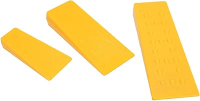 Boomkapwig Set - Houtkloven Wiggen - Veilig Bomen Vellen - Antislip Gekarteld Ontwerp - 3 Maten Set - Geel