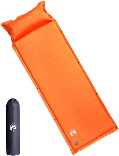 Opblaasbare Camping Matras - Slaapmat Kussen - Buiten slapen - Zelfopblazend comfort - 190 x 64 cm - Oranje
