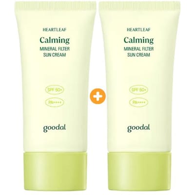 [Goodal] Houttuynia Cordata Kalmerende Minerale Zonnecrème SPF50+ PA++++ (50 ml x 2 stuks) - Zinkgebaseerde Milde Barrière Opladen