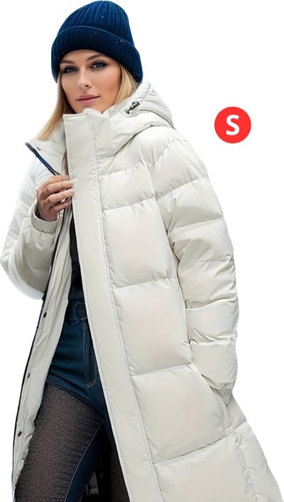 Livano Winterjas - Parka Dames Winterjas - Winter - Volwassen - Wit - Maat S