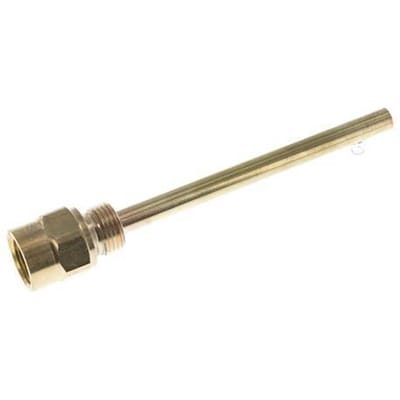 Koper Legering G 1/2 Inch Thermowell voor 160mm Dompelbuis Max 160°C en 6 Bar - TWBLCU-G-012-160